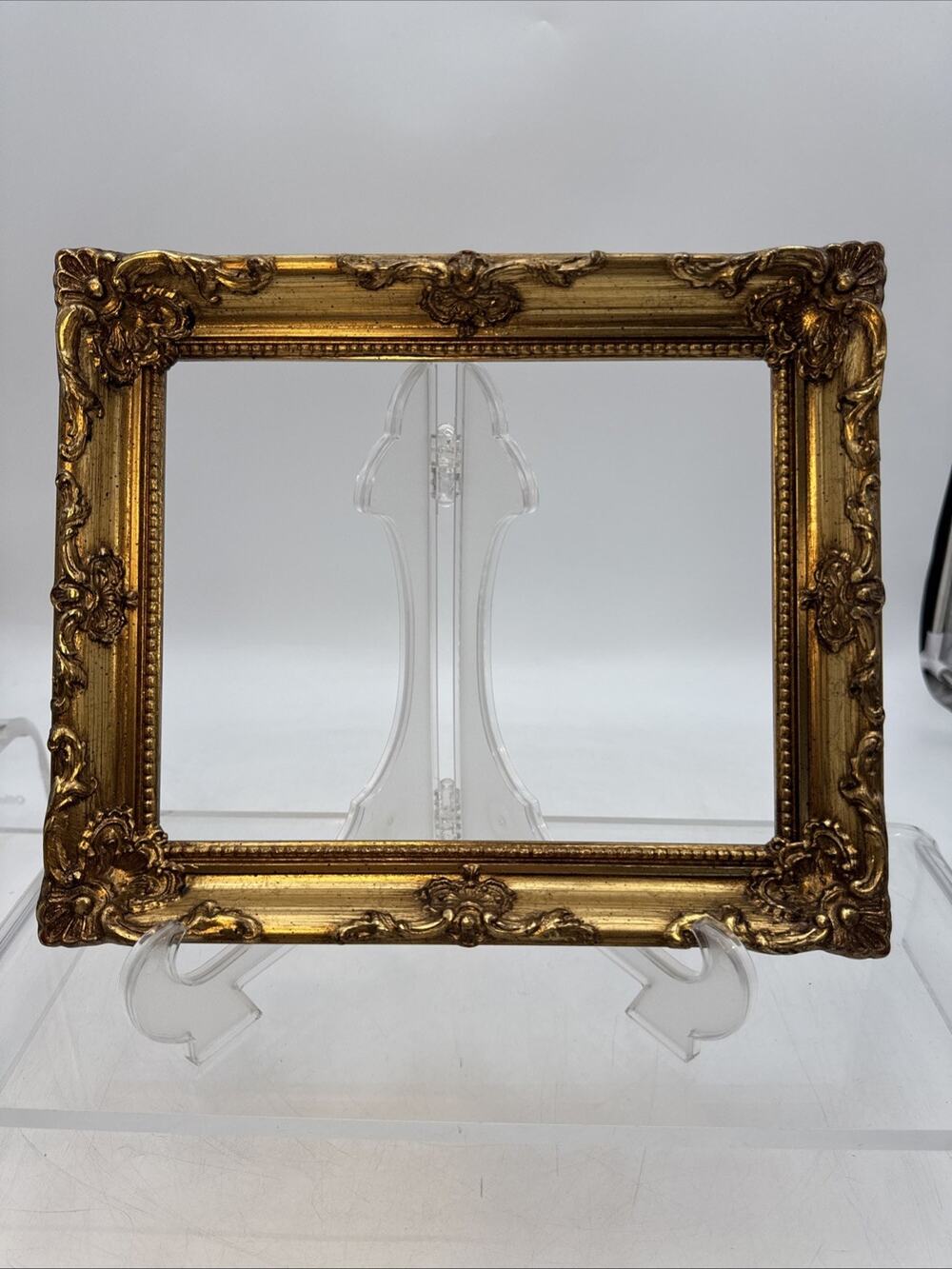 Vintage Ornate Wooden Picture Frame Gold Tone Fits 10x8" Artwork Photo 10.5x12.5